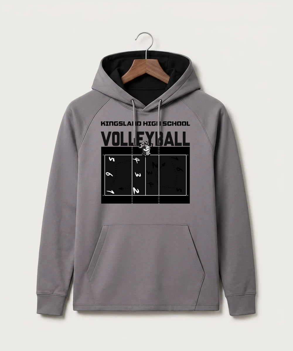 Kingsland High School Volleyball (Girls) - Gray Hoodie - Full Front