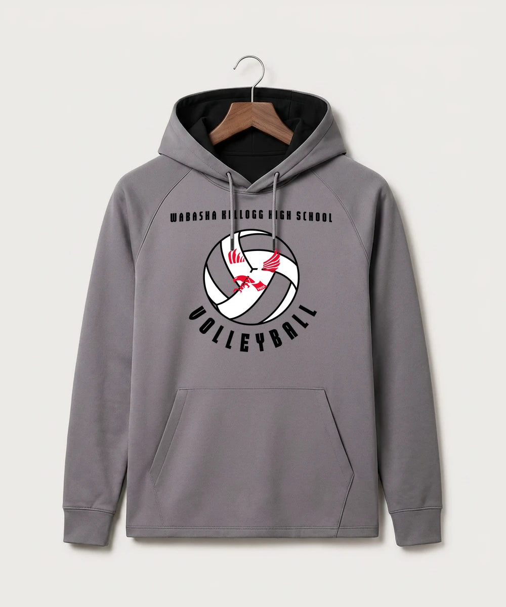 Wabasha Kellogg High School Volleyball (Girls) - Gray Hoodie - Full Front