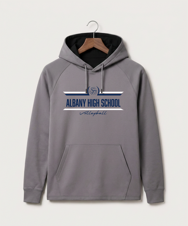 Albany High School Volleyball (Girls) - Gray Hoodie - Full Front