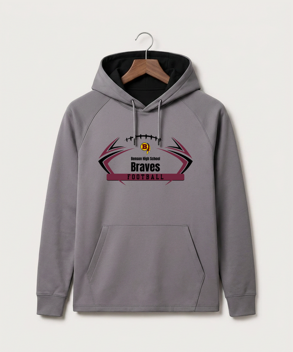 Benson High School Football (Boys) - Gray Hoodie - Full Front