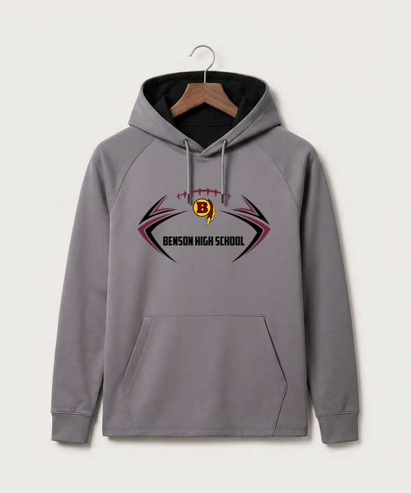 Benson High School Football (Boys) - Gray Hoodie - Full Front