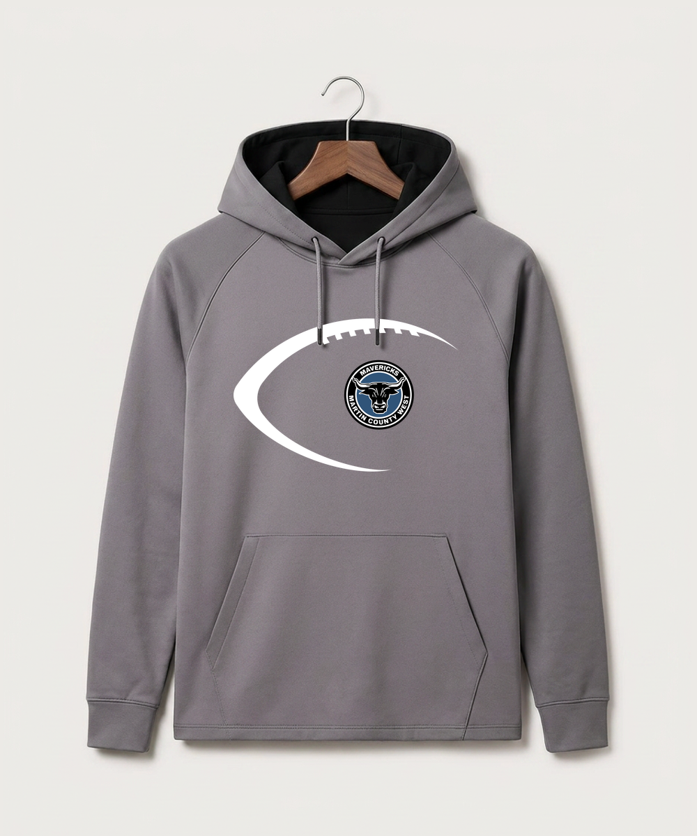 Martin County West High School Football (Boys) - Gray Hoodie - Full Front