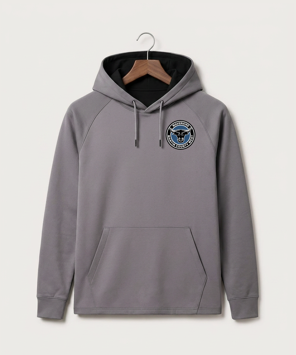 Martin County West High School Football (Boys) - Gray Hoodie - Left Chest