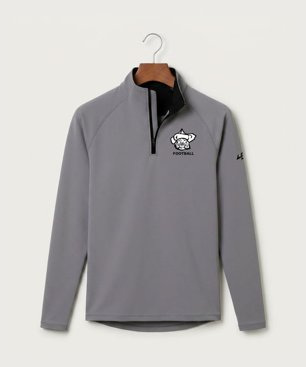 Polo HS Football general - Gray Quarter Zip - Left Chest