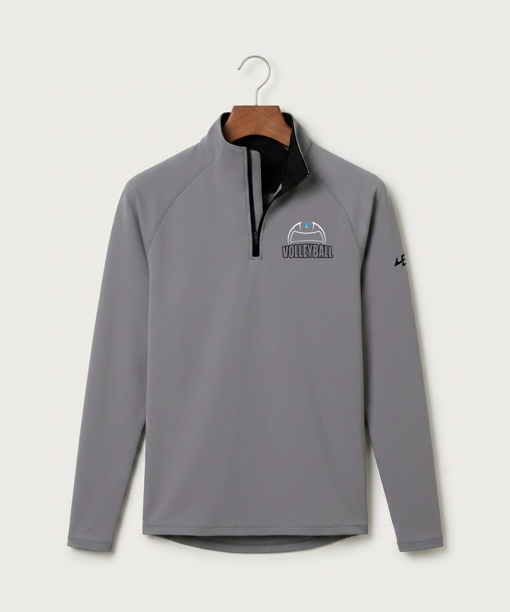 Janesville Waldorf Pemberton Volleyball (Girls) - Gray Quarter Zip - Left Chest