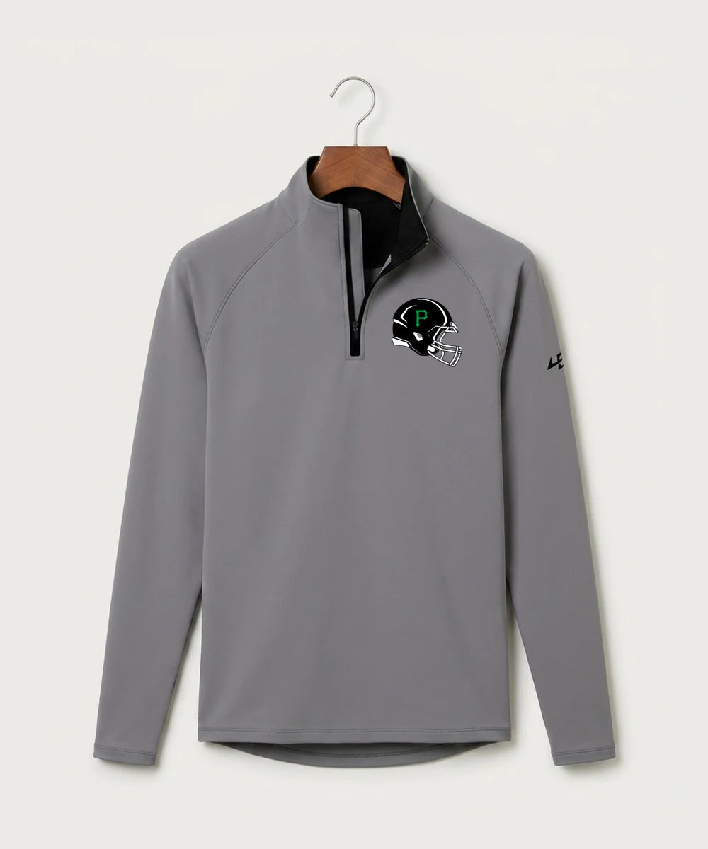 Pipestone Area High School Football (Boys) - Gray Quarter Zip - Left Chest