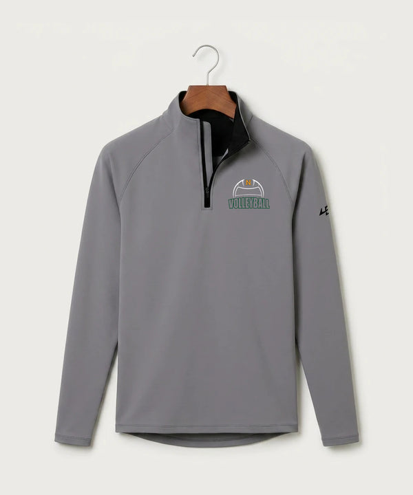 Nevis High School Volleyball (Girls) - Gray Quarter Zip - Left Chest