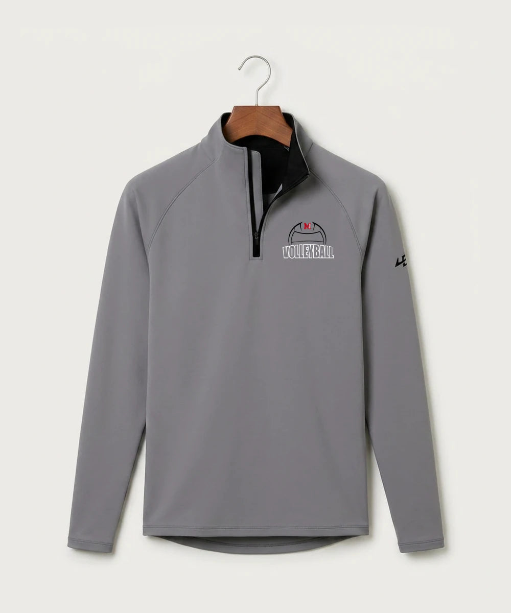 Mcgregor High School Volleyball (Girls) - Gray Quarter Zip - Left Chest