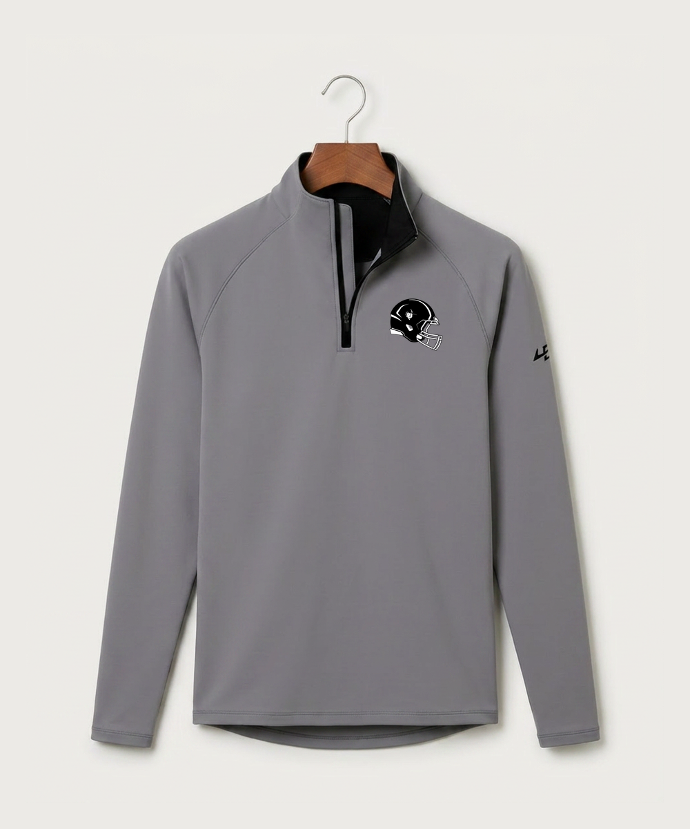 Border West Football (Boys) - Gray Quarter Zip - Left Chest