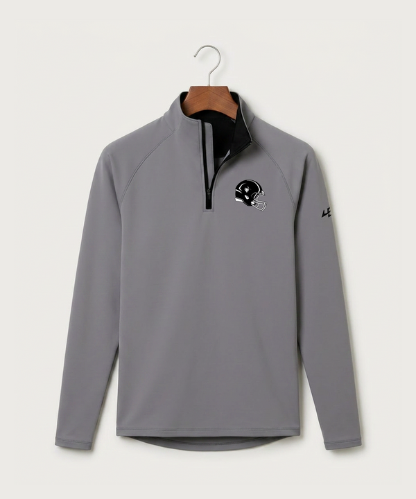 Border West Football (Boys) - Gray Quarter Zip - Left Chest