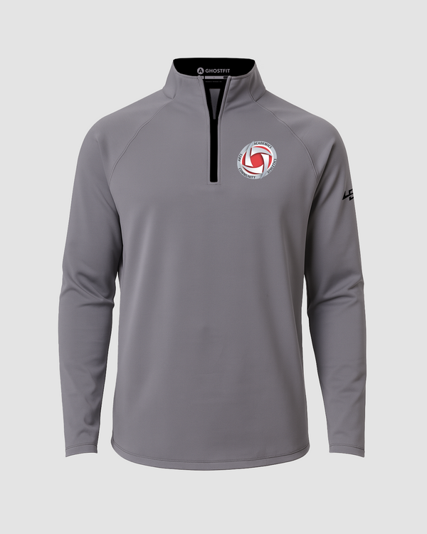 Houston Volleyball - Gray Quarter Zip - Left Chest