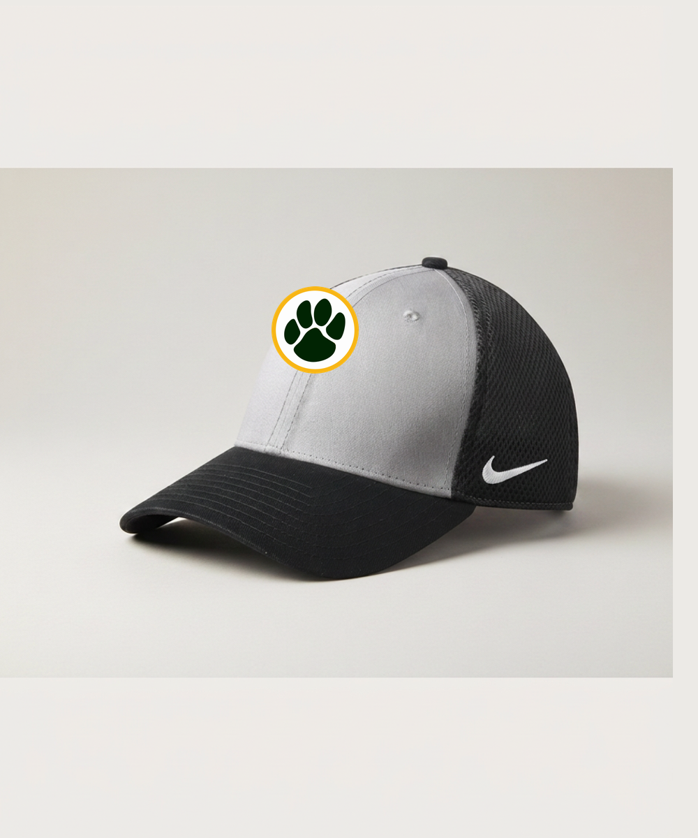 Ashwaubenon High School Football (Boys) - Grey/ Black New Era - Stretch Mesh Cap. NE1020