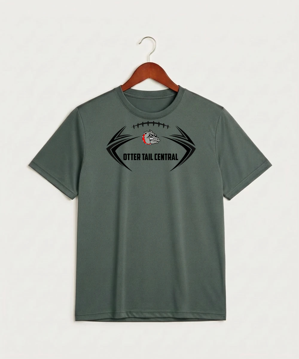 Otter Tail Central Football (Boys) - Grey Concrete Heather Sport-Tek PosiCharge Competitor Tee. ST350