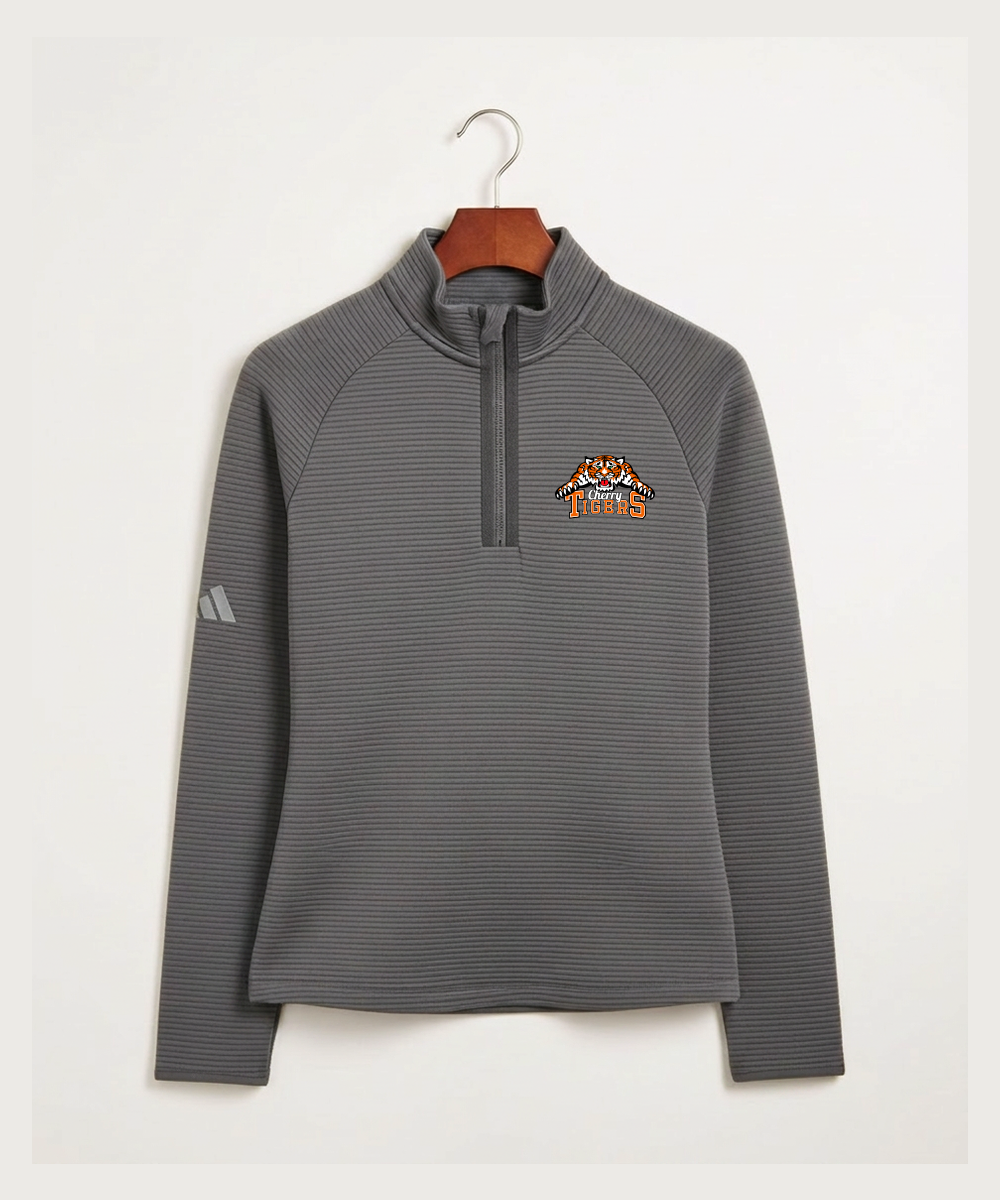 Cherry High School Athletics Coed - Grey Quarter Zip - Left Chest