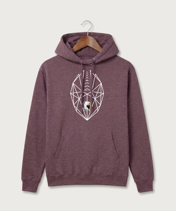 Stockton High School Football - Heather Athletic Maroon Port & Co Core Fleece Pullover Hooded Sweatshirt. PC78H