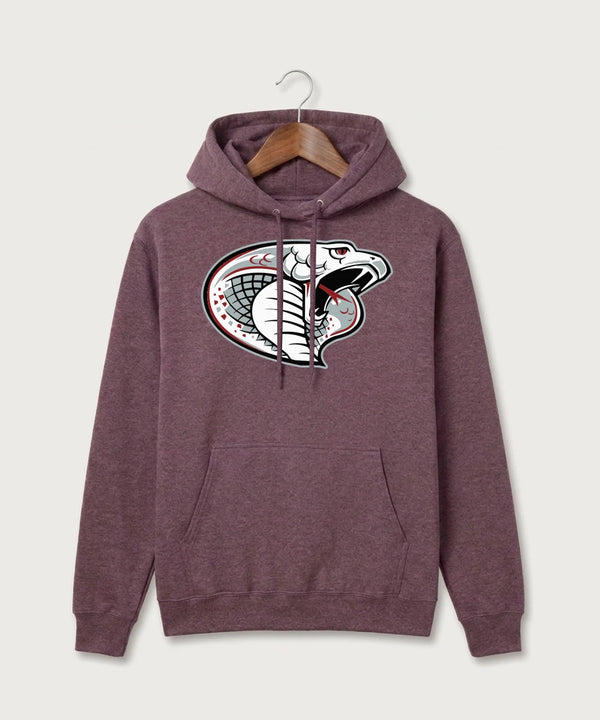 Triton High School Volleyball (Girls) - Heather Athletic Maroon Port & Co Core Fleece Pullover Hooded Sweatshirt. PC78H