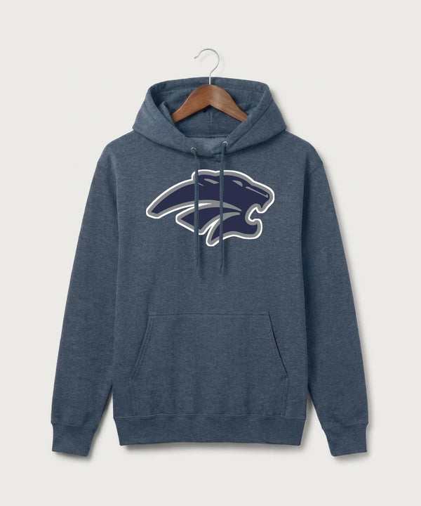 Zumbrota Mazeppa High School Volleyball (Girls) - Heather Navy Port & Co Core Fleece Pullover Hooded Sweatshirt. PC78H