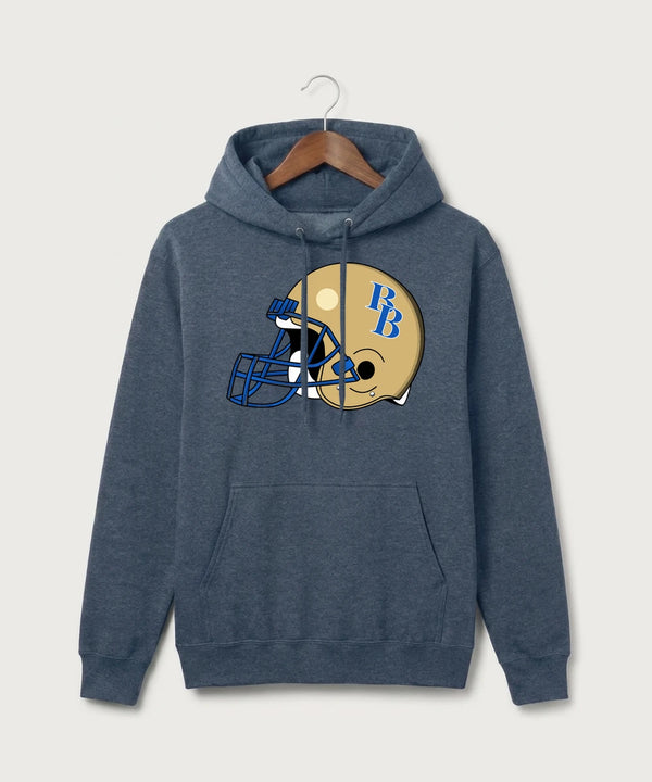 Braham Area High School Football (Boys) - Heather Navy Port & Co Core Fleece Pullover Hooded Sweatshirt. PC78H