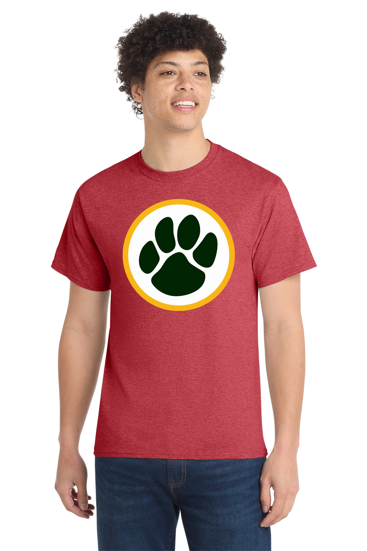 Ashwaubenon High School Football (Boys) - Heather Red Port & Co Core Cotton Tee. PC54