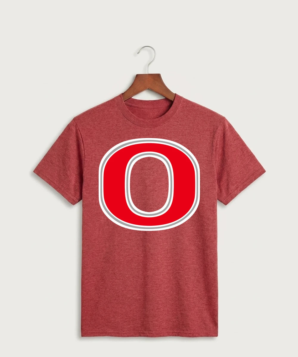 Osakis High School Athletics Coed - Heather Red Port & Co Core Cotton Tee. PC54
