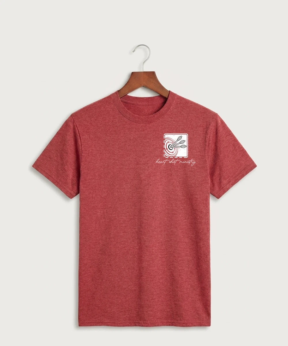 Heart Shot Ministry Archery Team Store - Heather Red Port & Co Core Cotton Tee. PC54