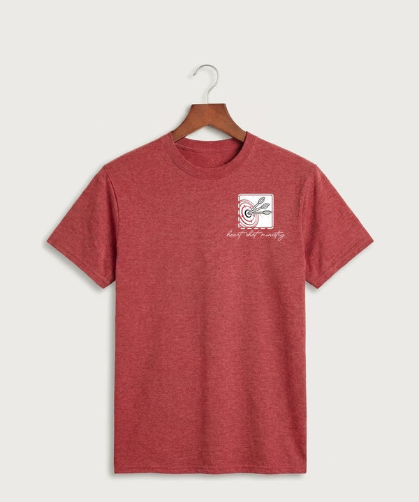 Heart Shot Ministry Archery Team Store - Heather Red Port & Co Core Cotton Tee. PC54