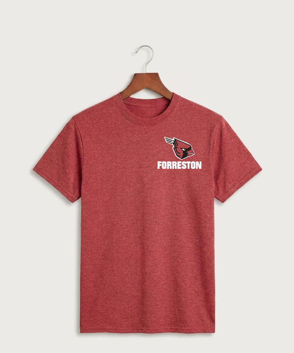 Forreston Softball - Heather Red Port & Co Core Cotton Tee. PC54