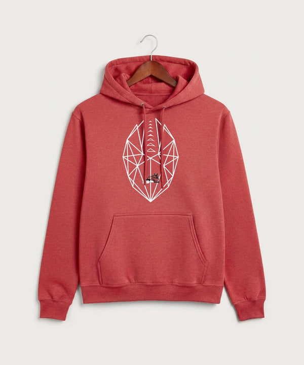 Fulton High School Football (Boys) - Heather Red Port & Co Core Fleece Pullover Hooded Sweatshirt. PC78H