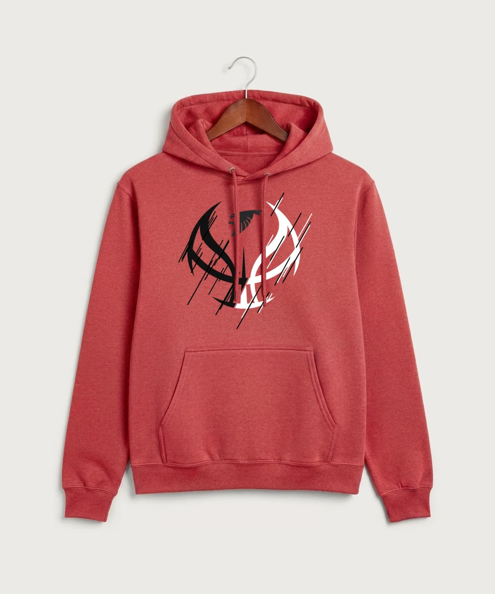 Sauk Valley Community College Basketball Team Store - Heather Red Port & Co Core Fleece Pullover Hooded Sweatshirt. PC78H