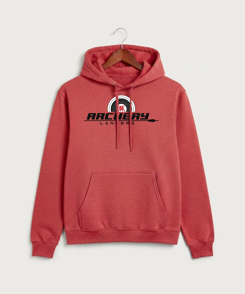 Lancer Archer Club Archery Team Store - Heather Red Port & Co Core Fleece Pullover Hooded Sweatshirt. PC78H