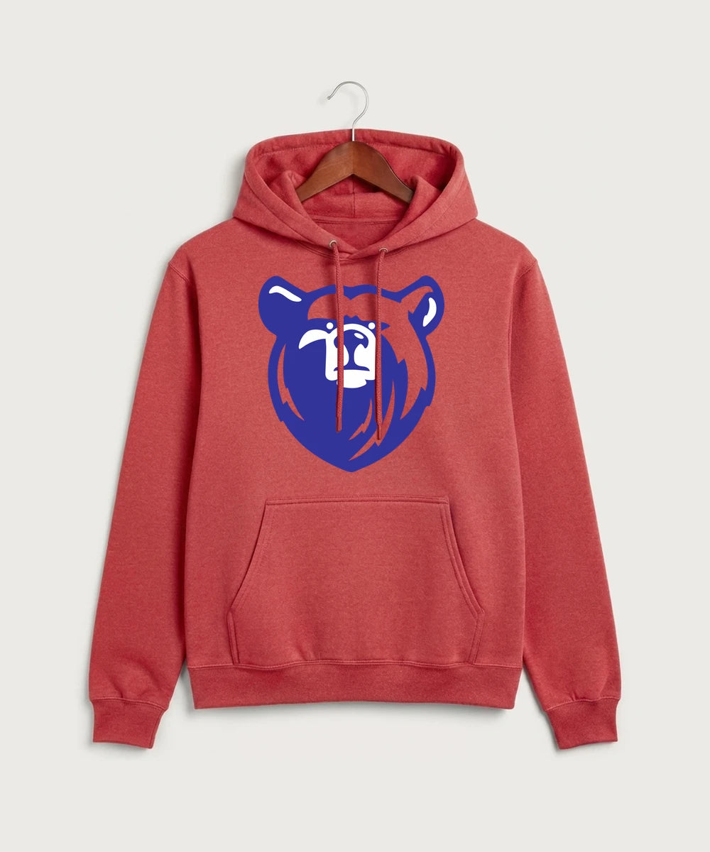 Bertha Hewitt High School Football (Boys) - Heather Red Port & Co Core Fleece Pullover Hooded Sweatshirt. PC78H