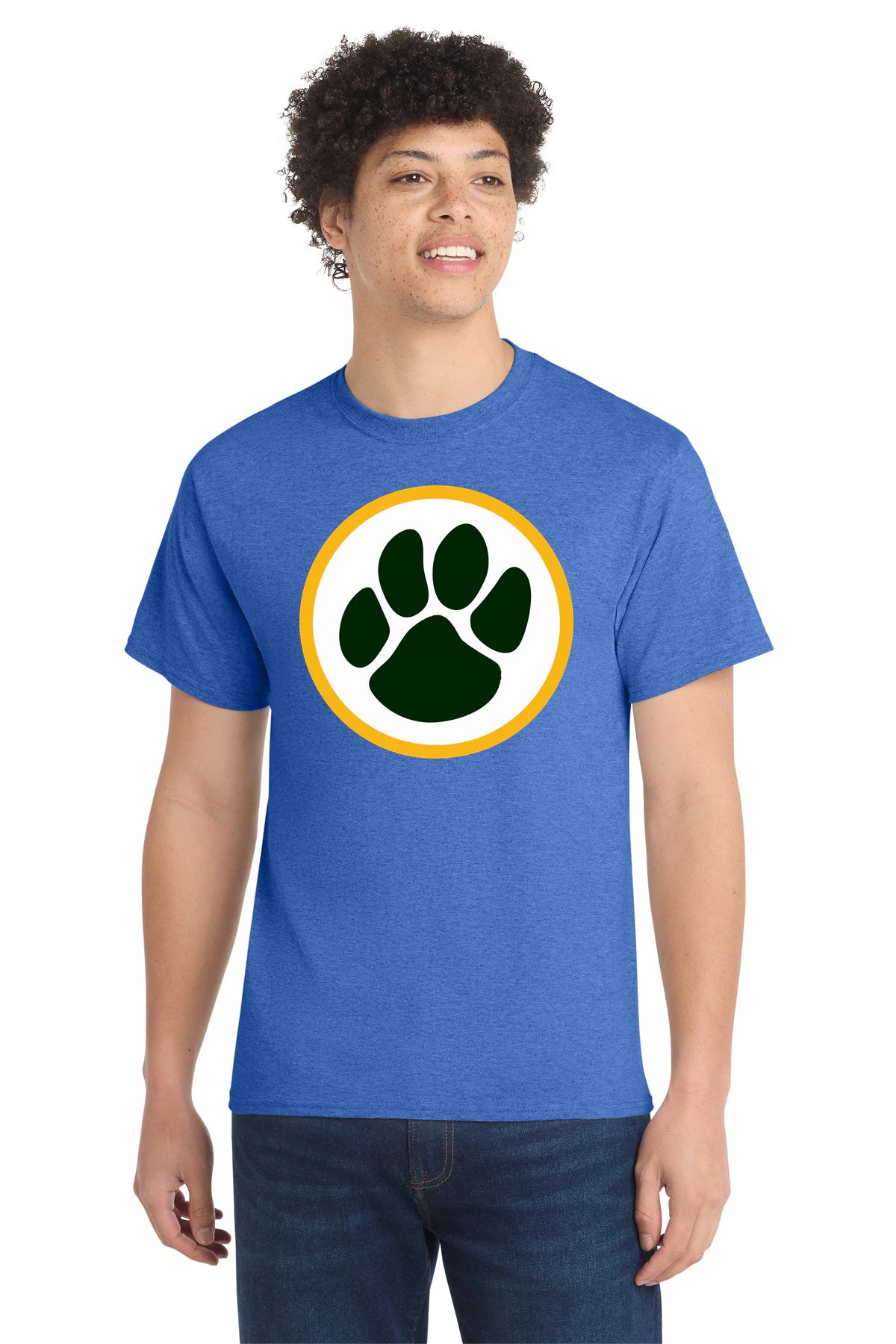 Ashwaubenon High School Football (Boys) - Heather Royal Port & Co Core Cotton Tee. PC54