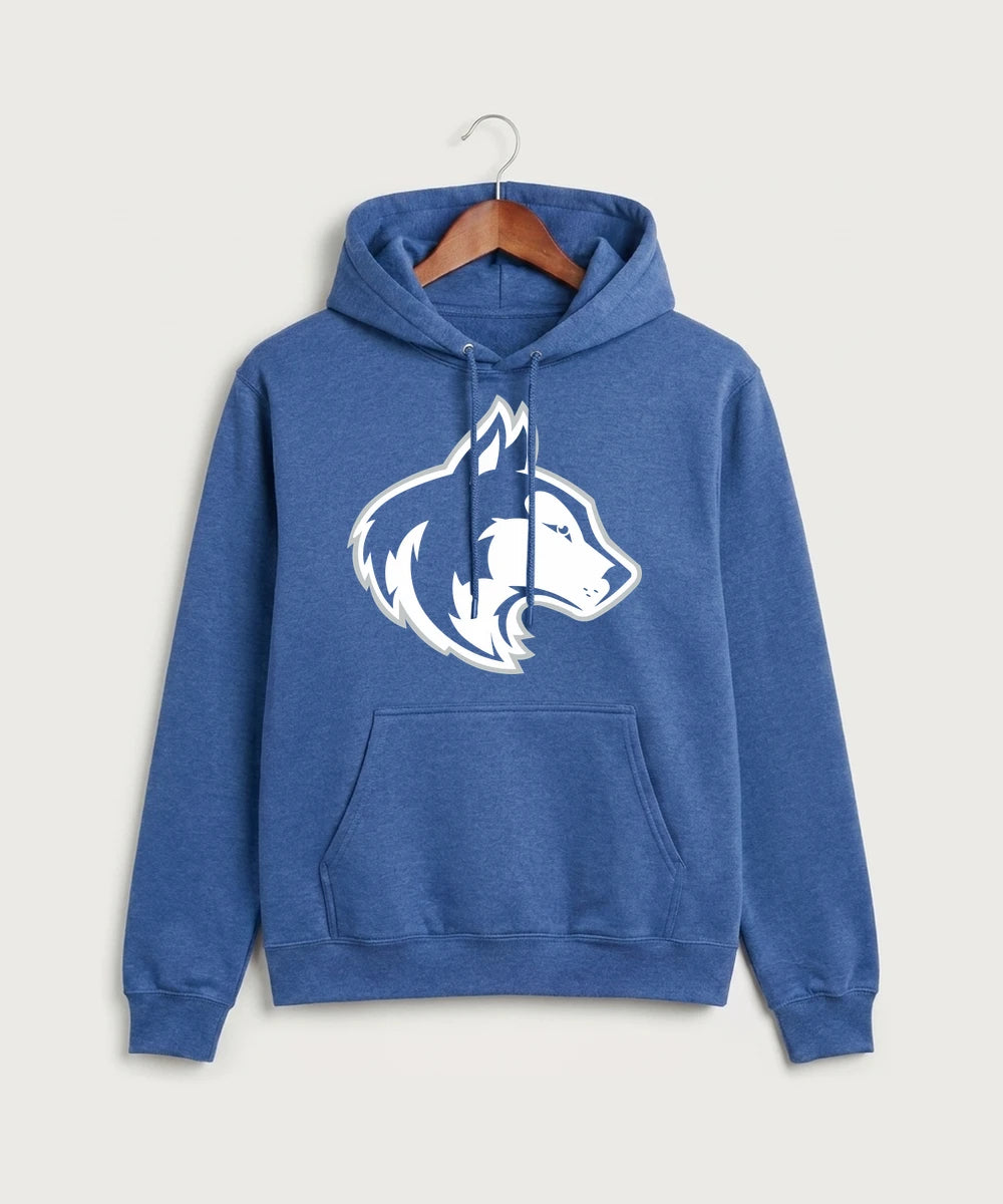 Owatonna High School Volleyball (Girls) - Heather Royal Port & Co Core Fleece Pullover Hooded Sweatshirt. PC78H
