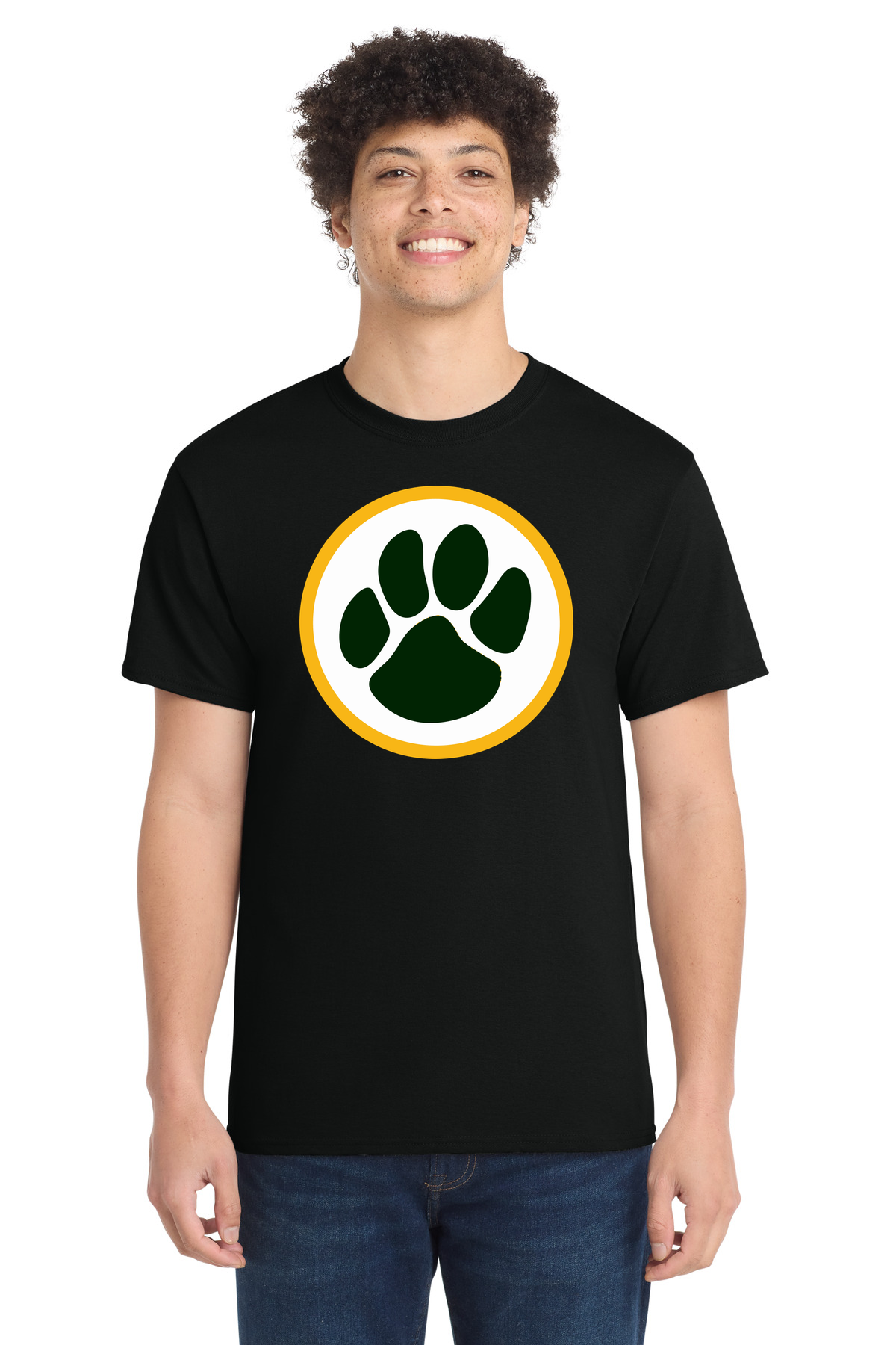 Ashwaubenon High School Football (Boys) - Jet Black Port & Co Core Cotton Tee. PC54