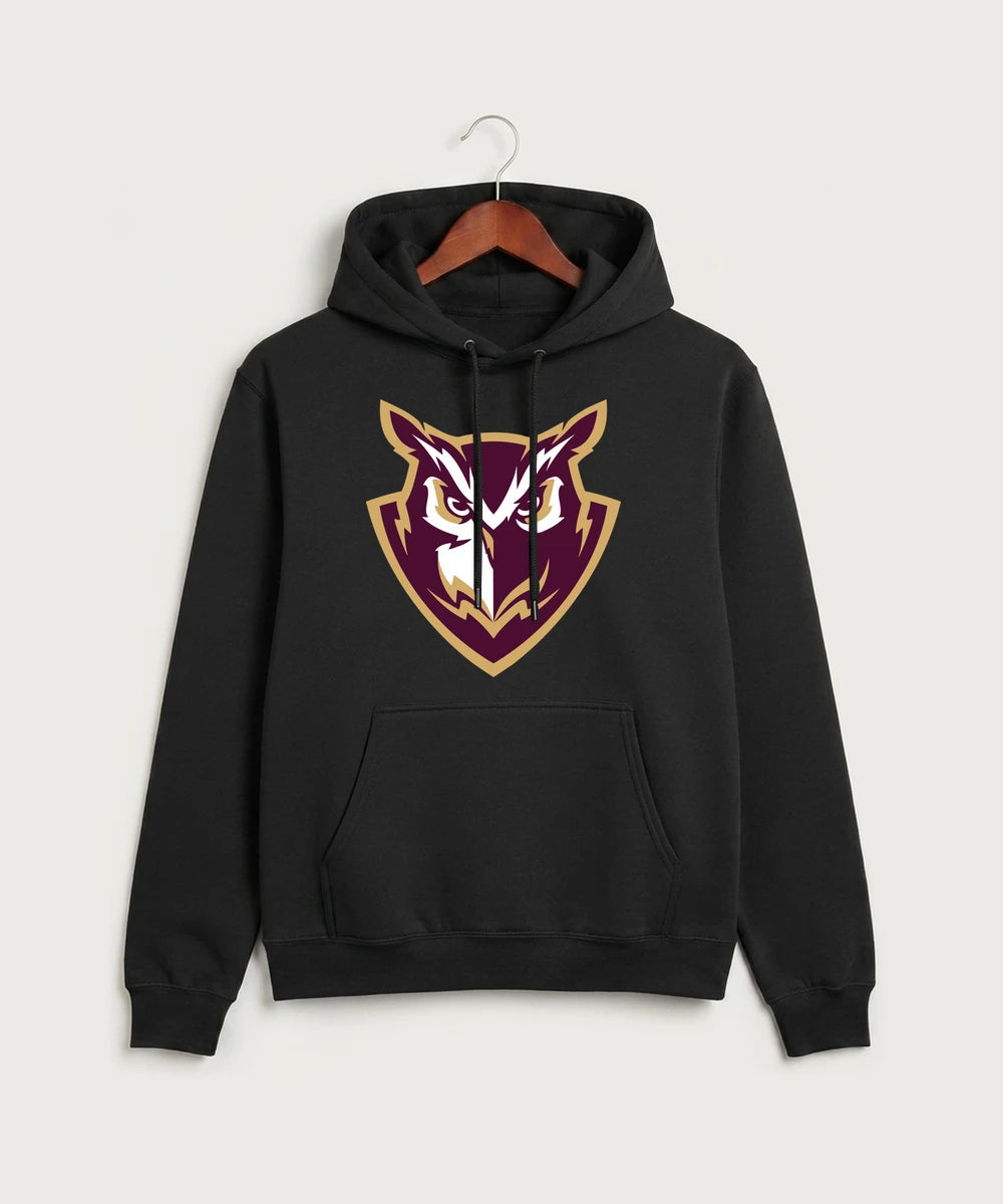 Hancock High School Football (Boys) - Jet Black Port & Co Core Fleece Pullover Hooded Sweatshirt. PC78H
