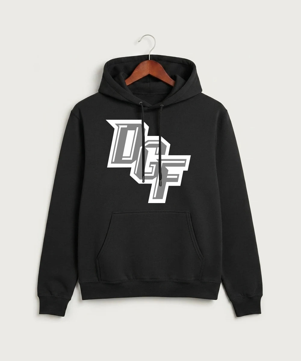 DGF High School Football (Boys) - Jet Black Port & Co Core Fleece Pullover Hooded Sweatshirt. PC78H