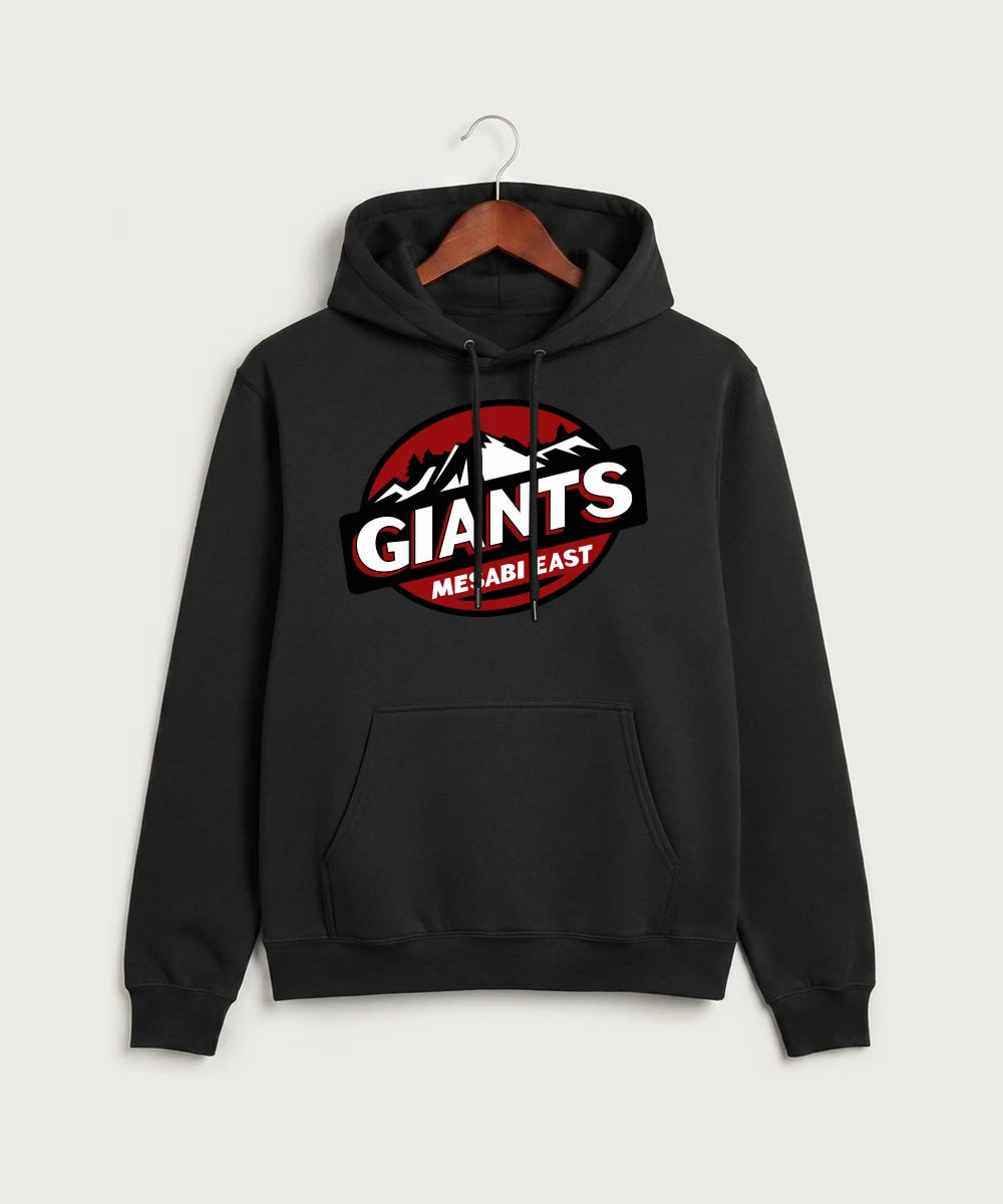 Mesabi East High School Football (Boys) - Jet Black Port & Co Core Fleece Pullover Hooded Sweatshirt. PC78H