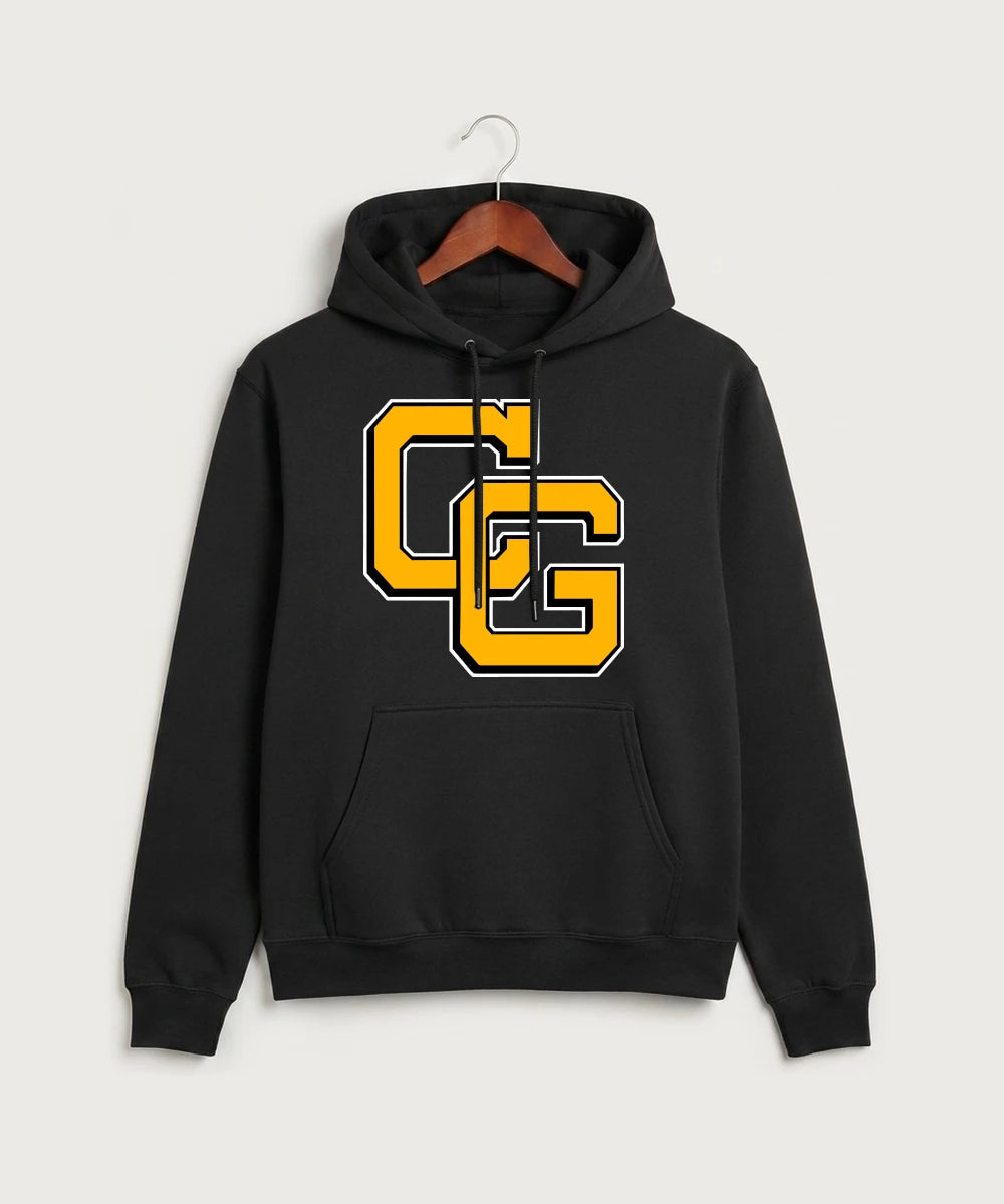 Clearbrook Gonvick High School Football (Boys) - Jet Black Port & Co Core Fleece Pullover Hooded Sweatshirt. PC78H