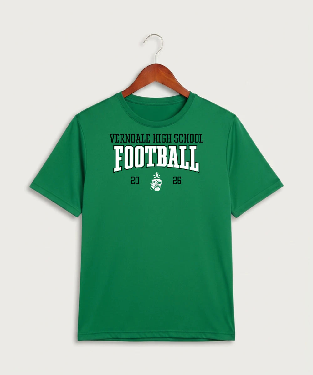 Verndale High School Football (Boys) - Kelly Green Sport-Tek PosiCharge Competitor Tee. ST350