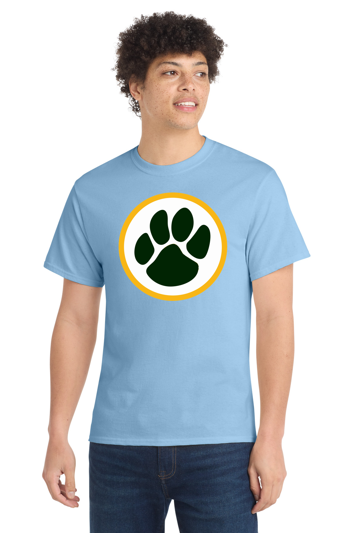 Ashwaubenon High School Football (Boys) - Light Blue Port & Co Core Cotton Tee. PC54