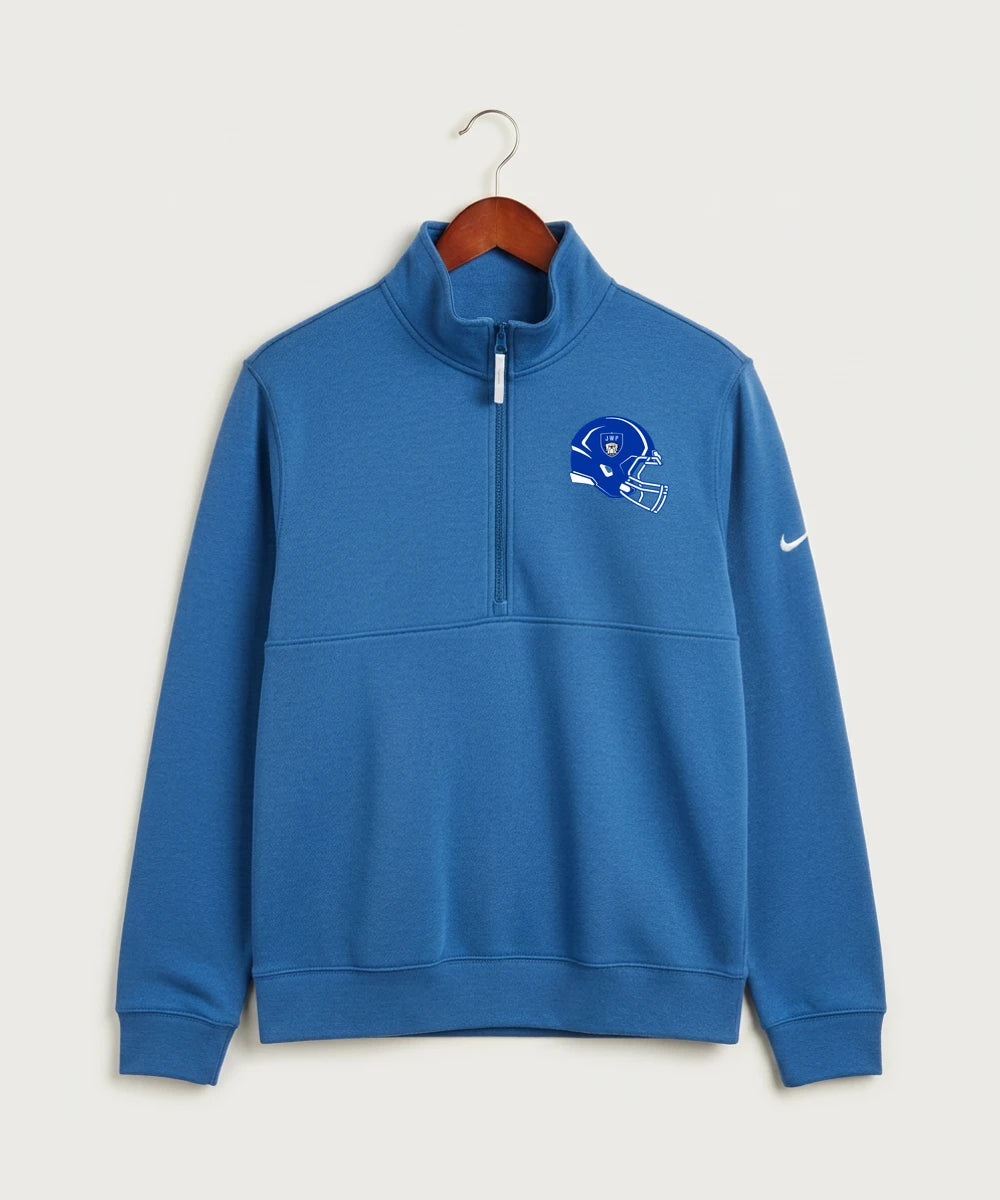 Janesville Waldorf Pemberton Football (Boys) - Light Game Royal Heather Nike Club Fleece Sleeve Swoosh 1/2-Zip NKDX6718