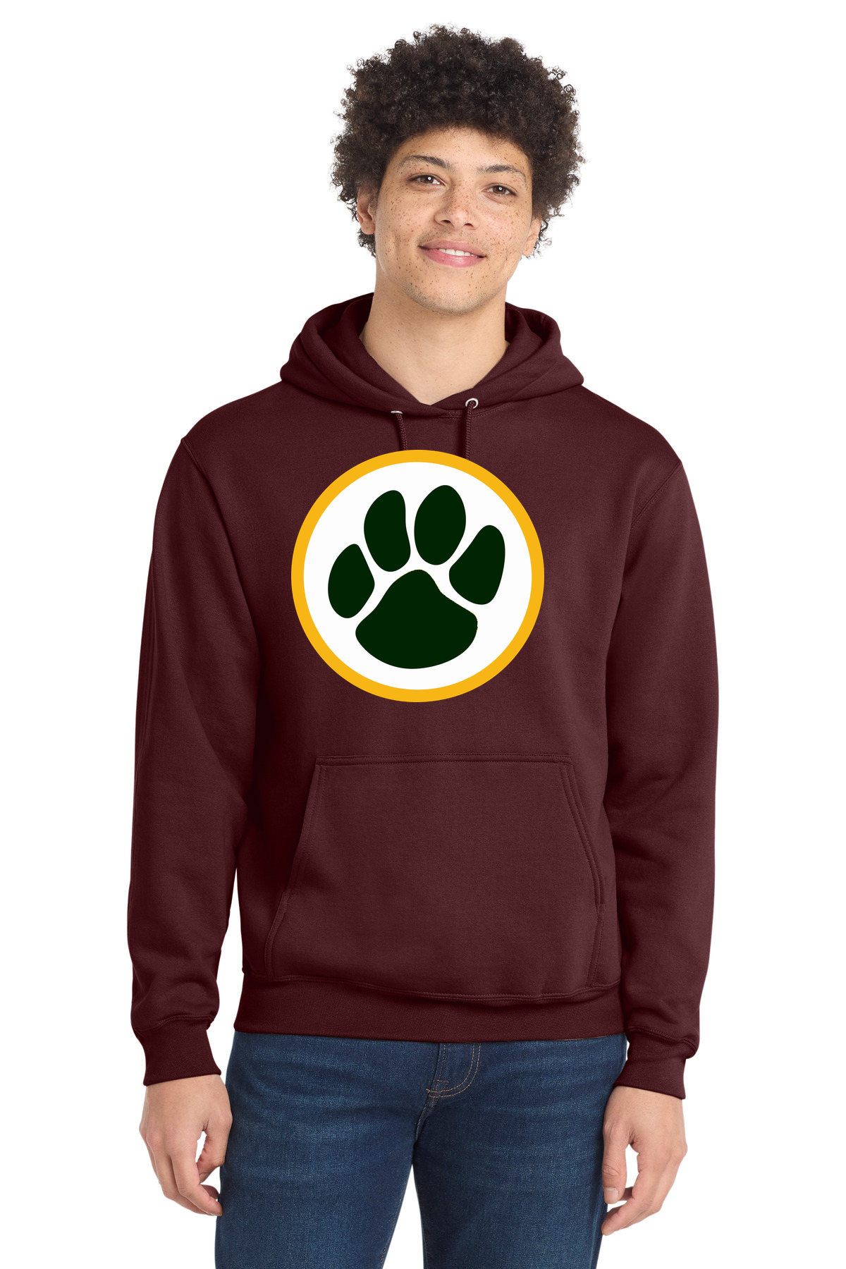 Ashwaubenon High School Football (Boys) - Maroon Port & Co Core Fleece Pullover Hooded Sweatshirt. PC78H