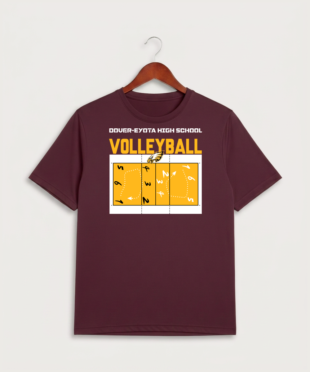 Dover-Eyota High School Volleyball (Girls) - Maroon Sport-Tek PosiCharge Competitor Tee. ST350