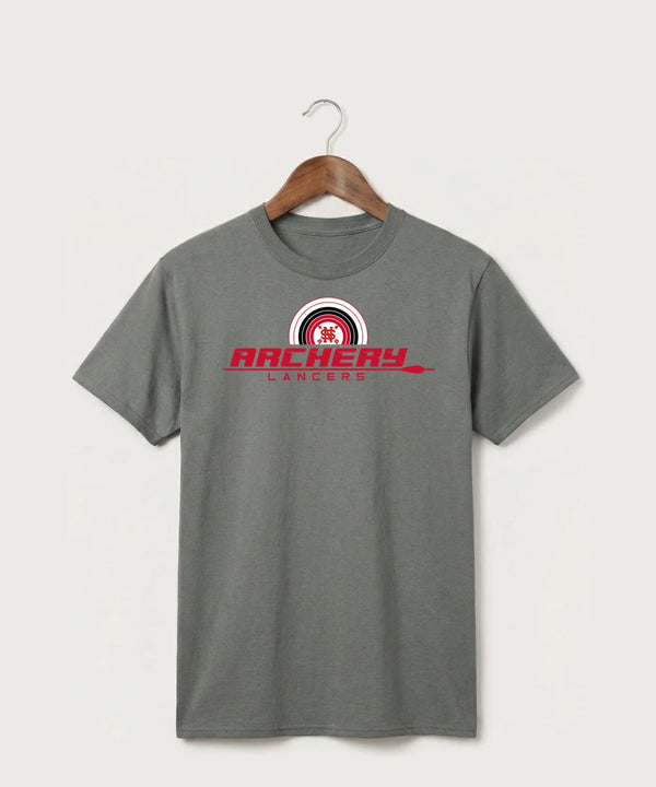 Lancer Archer Club Archery Team Store - Medium Grey Port & Co Core Cotton Tee. PC54