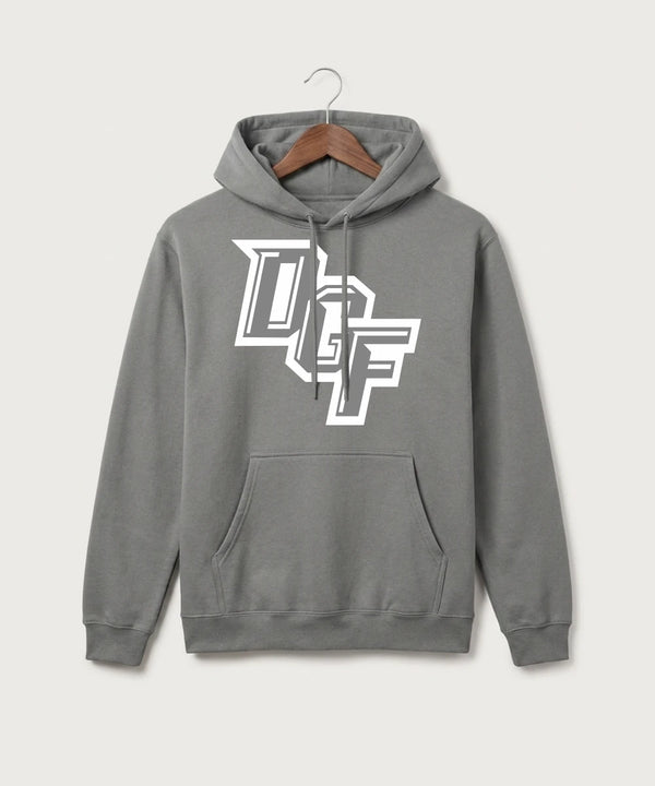 DGF High School Football (Boys) - Medium Grey Port & Co Core Fleece Pullover Hooded Sweatshirt. PC78H