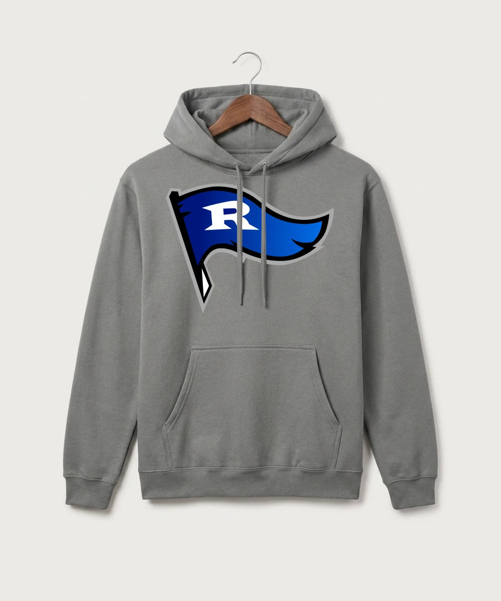 Red Lake County Central Football (Boys) - Medium Grey Port & Co Core Fleece Pullover Hooded Sweatshirt. PC78H