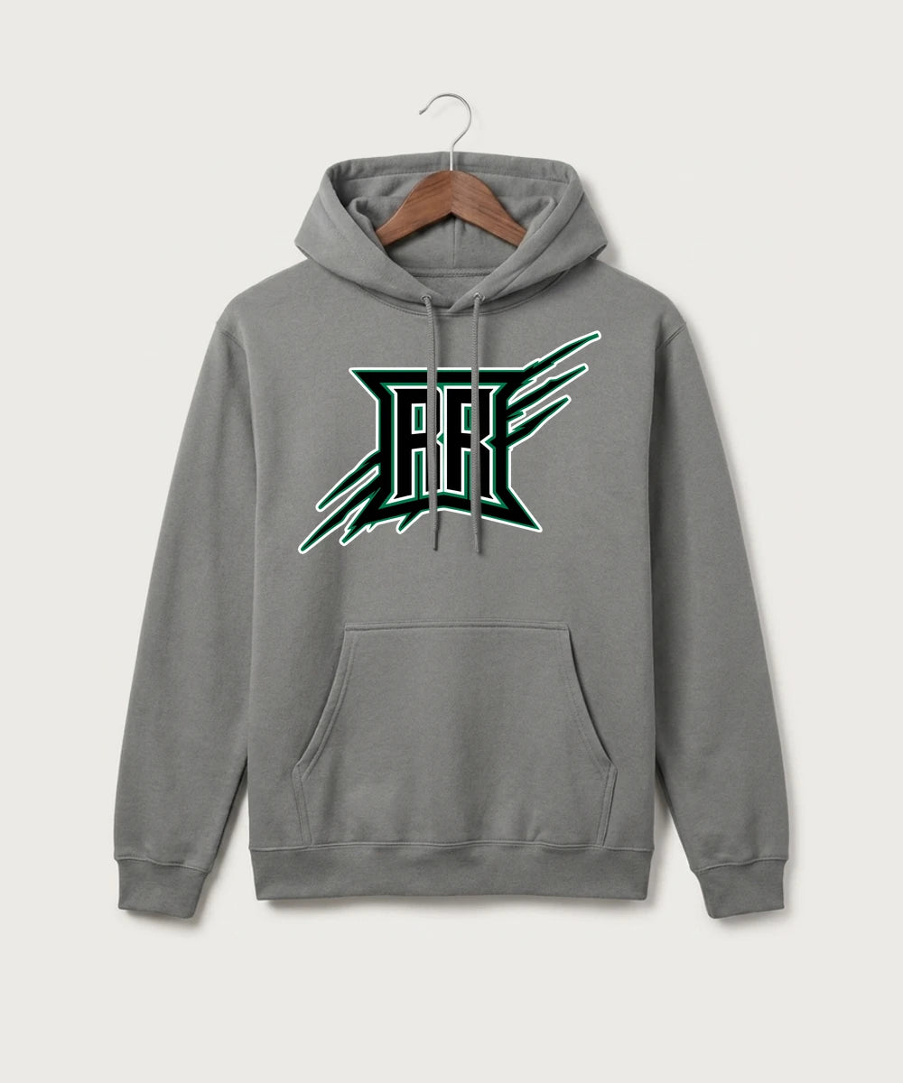 Rock Ridge High School Football (Boys) - Medium Grey Port & Co Core Fleece Pullover Hooded Sweatshirt. PC78H