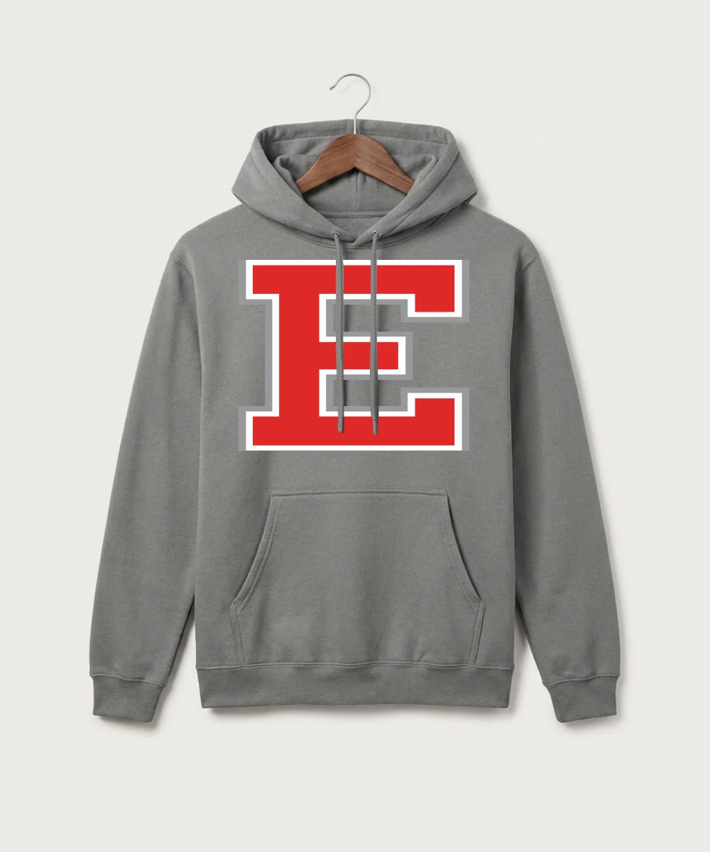 Duluth East High School Cheer (Coed) - Medium Grey Port & Co Core Fleece Pullover Hooded Sweatshirt. PC78H