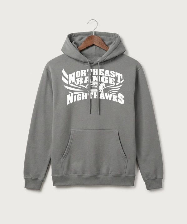 Northeast Range High School Volleyball (Girls) - Medium Grey Port & Co Core Fleece Pullover Hooded Sweatshirt. PC78H