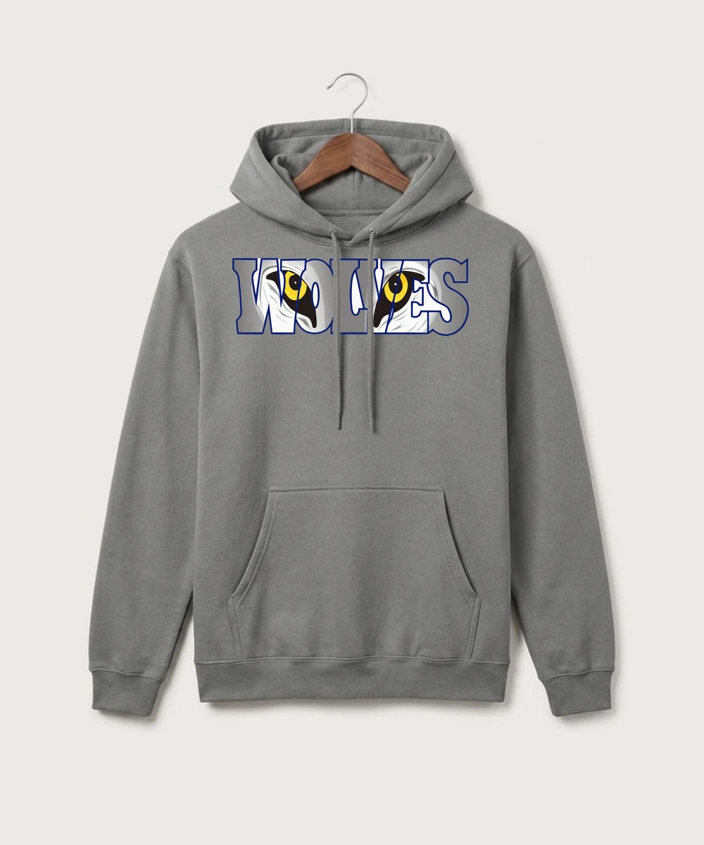 Walker Hackensack Akeley Volleyball (Girls) - Medium Grey Port & Co Core Fleece Pullover Hooded Sweatshirt. PC78H
